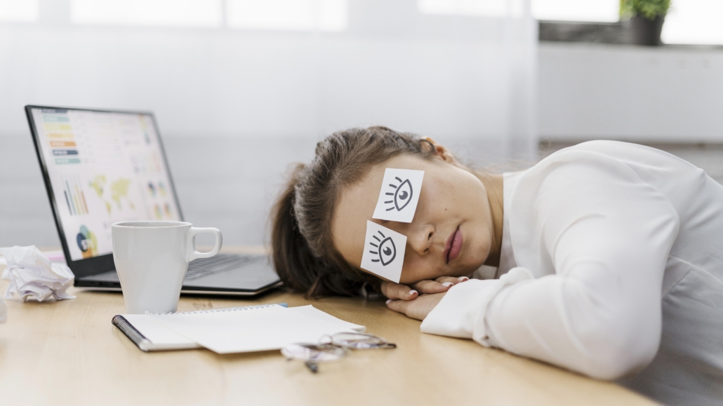 image by freepik.com - tired-businesswoman-covering-her-eyes-with-drawn-eyes-paper